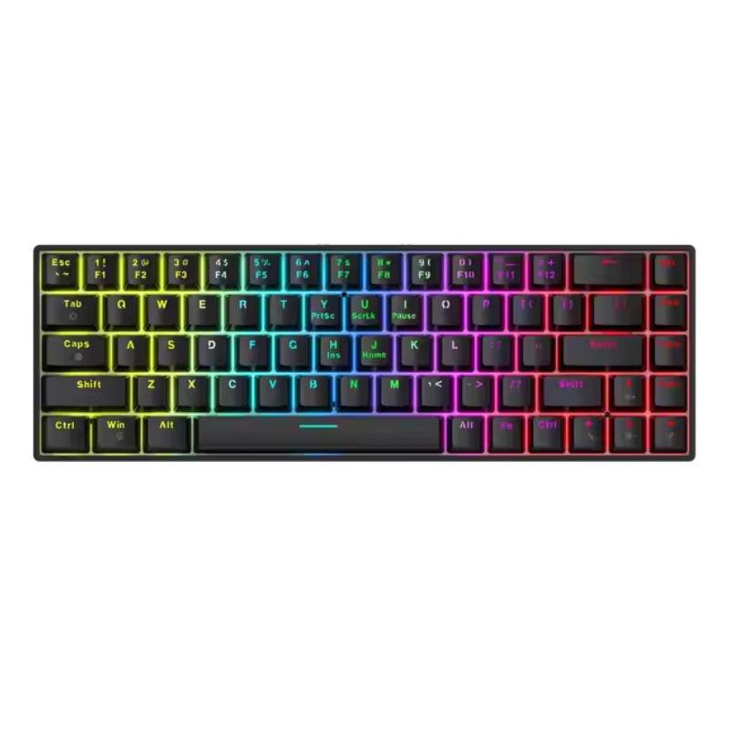 Wired Mechanical Gaming Keyboard - 68 Key Compact Layout With RGB Lighting