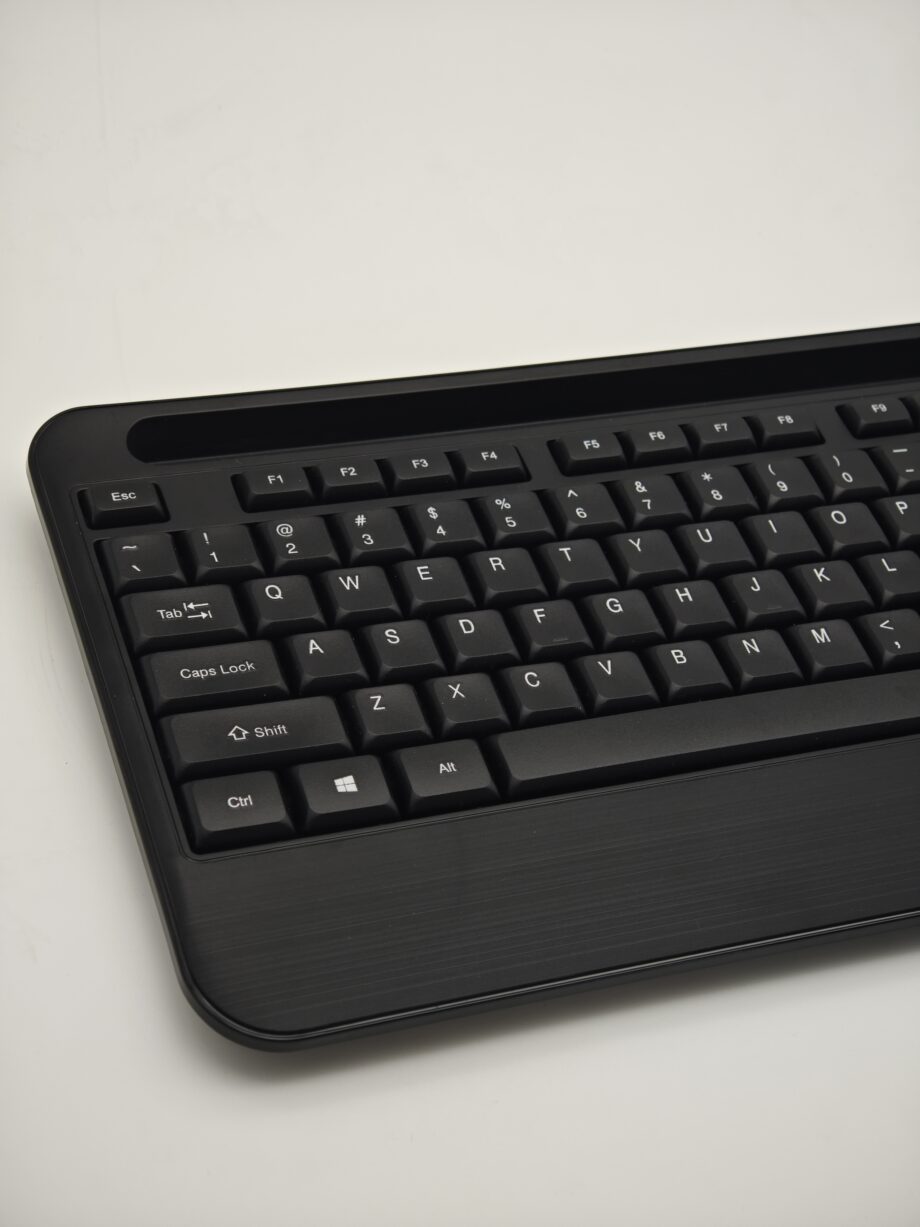 Ergonomic 108-Key Wired Keyboard Full-Size Office Keyboard  Multimedia Controls for PC and Laptop